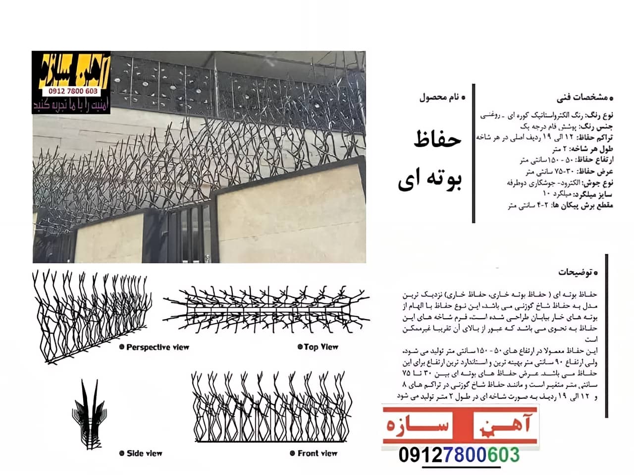نرده حفاظ دیوار ساختمان شاخ گوزنی بوته ای لیلیوم