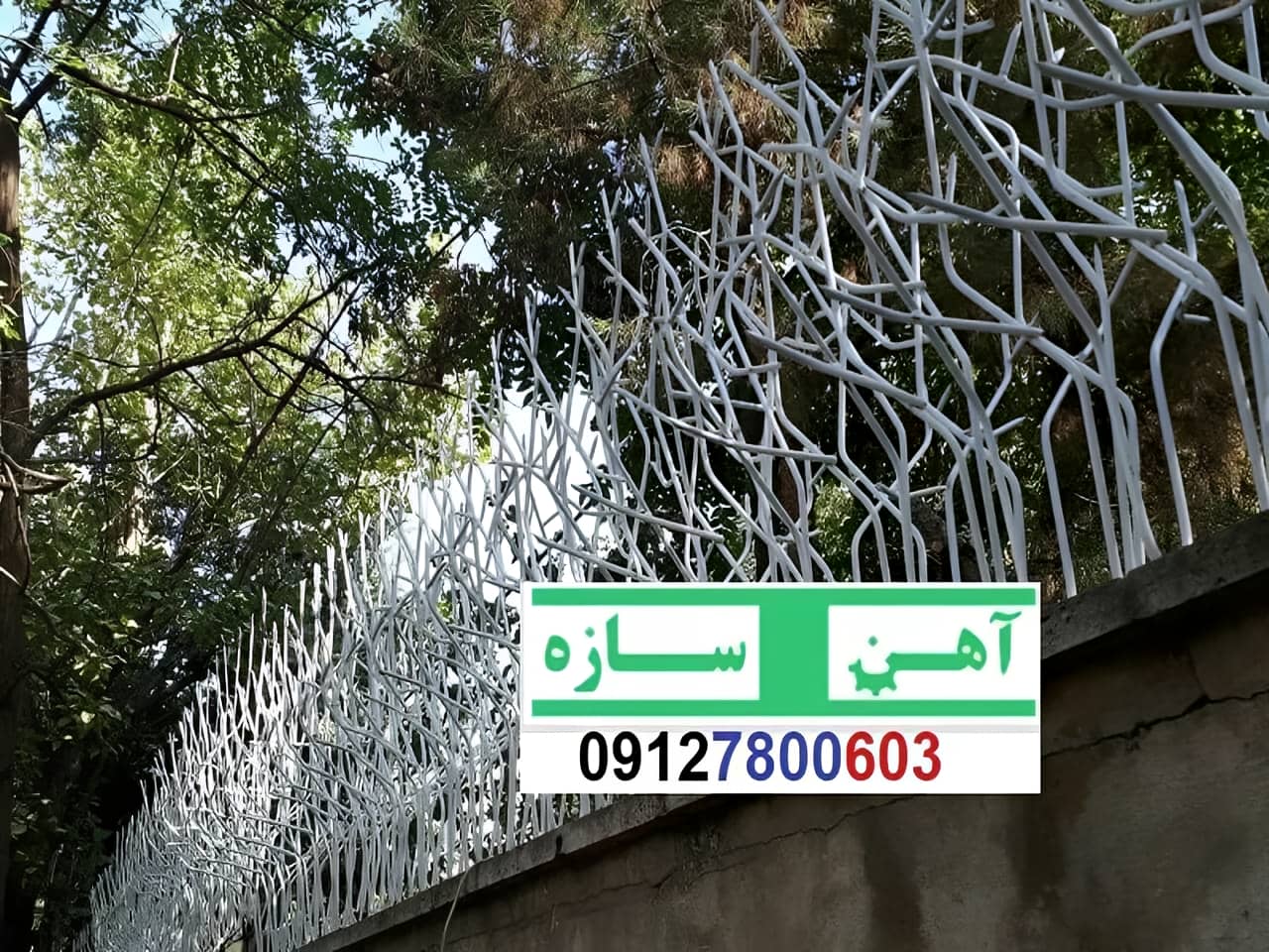فنس حفاظ روی دیوار شاخ گوزن بوته خار لیلیومی
