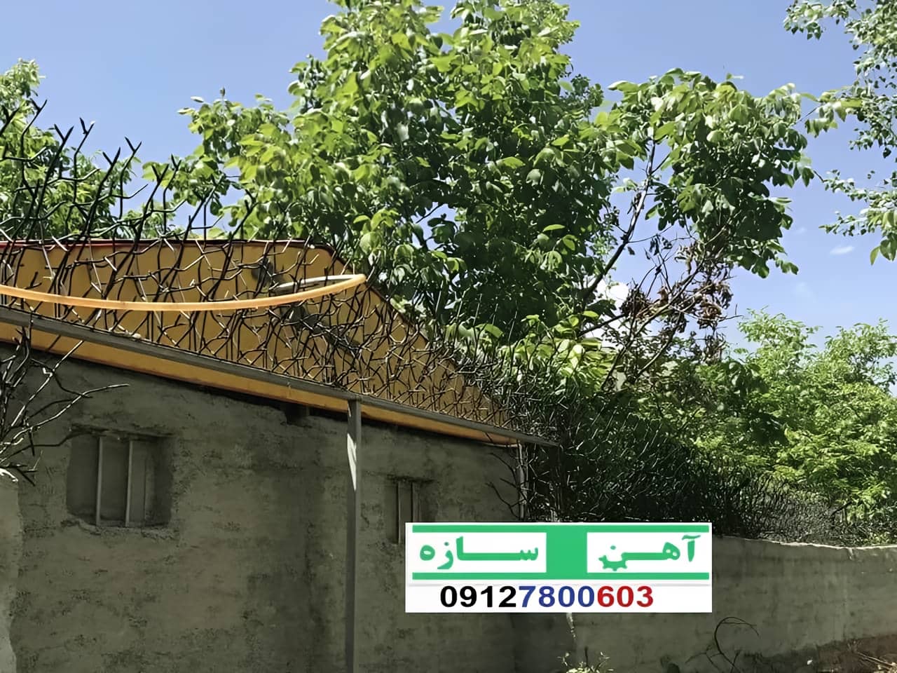 فنس حفاظ روی دیوار شاخ گوزن بوته خار لیلیومی