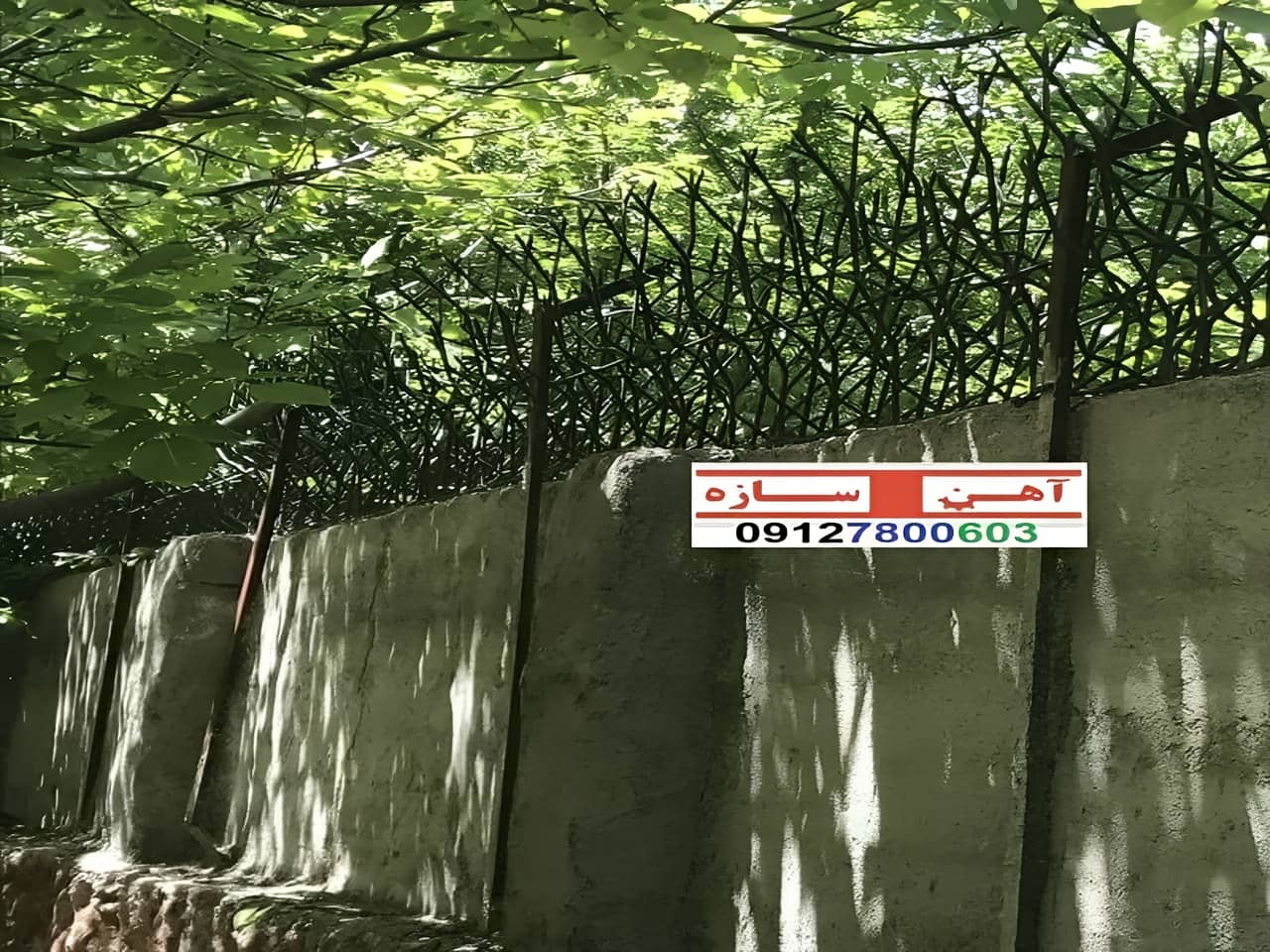 فنس حفاظ روی دیوار شاخ گوزن بوته خار لیلیومی