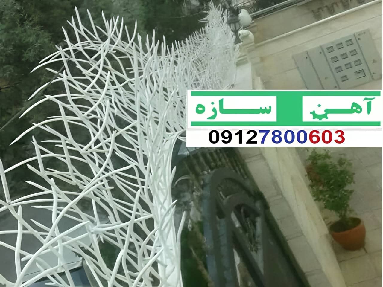 فنس حفاظ روی دیوار شاخ گوزن بوته خار لیلیومی