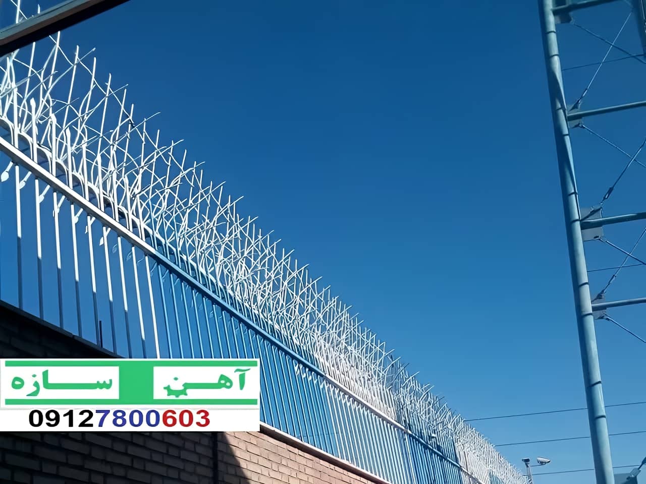 فنس حفاظ روی دیوار شاخ گوزن بوته خار لیلیومی