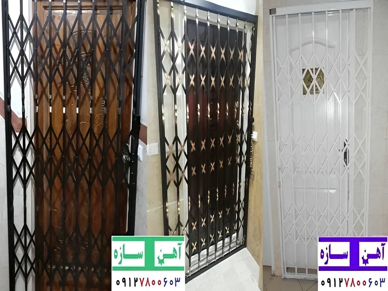 نصب درب آکاردئونی روی دیوار | آهن سازه نصب درب آکاردئونی روی دیوار
