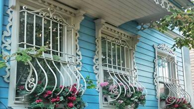 حفاظ پنجره با جای گلدان