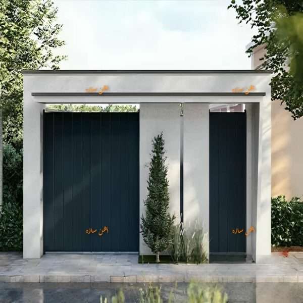 خرید درب مدرن کیت کت عمودی – درب ریلی عمودی باغی، ویلایی
