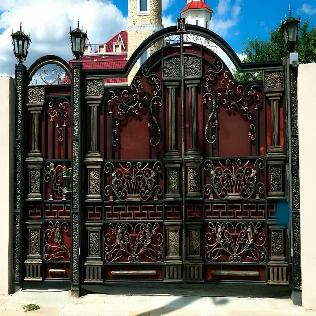 villa-door-wrought-iron-ru درب فرفورژه پارکینگی ویلایی