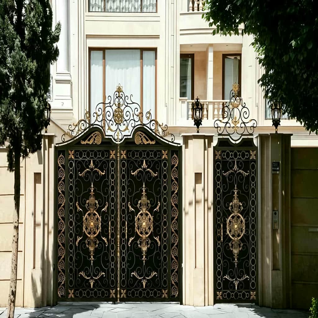 نصب درب حیاط ویلایی فلزی ریلی در ایلام