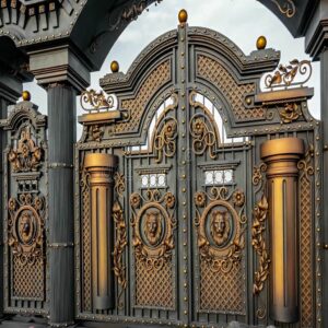 درب حیاط ویلایی فلزی در گیلان