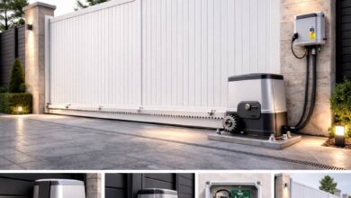 Swing rail garage door 47