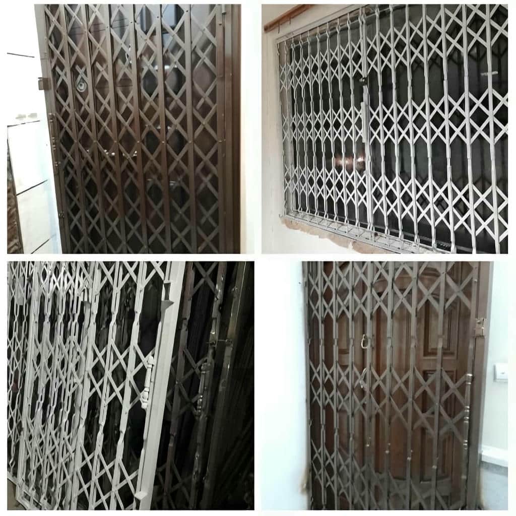 حفاظ آکاردئونی مشبک لوزی دار با ریل کشویی روان