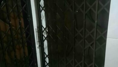 درب آکاردئونی با قفل ایمن ورودی