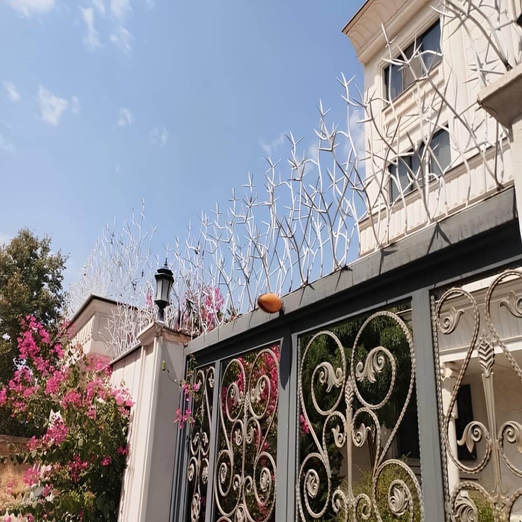 نرده حفاظ دیوار با برش دقیق سرشاخه ها