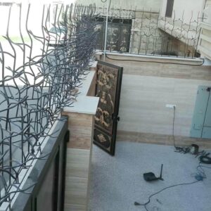 حفاظ شاخ گوزنی دیوار با نرده فلزی
