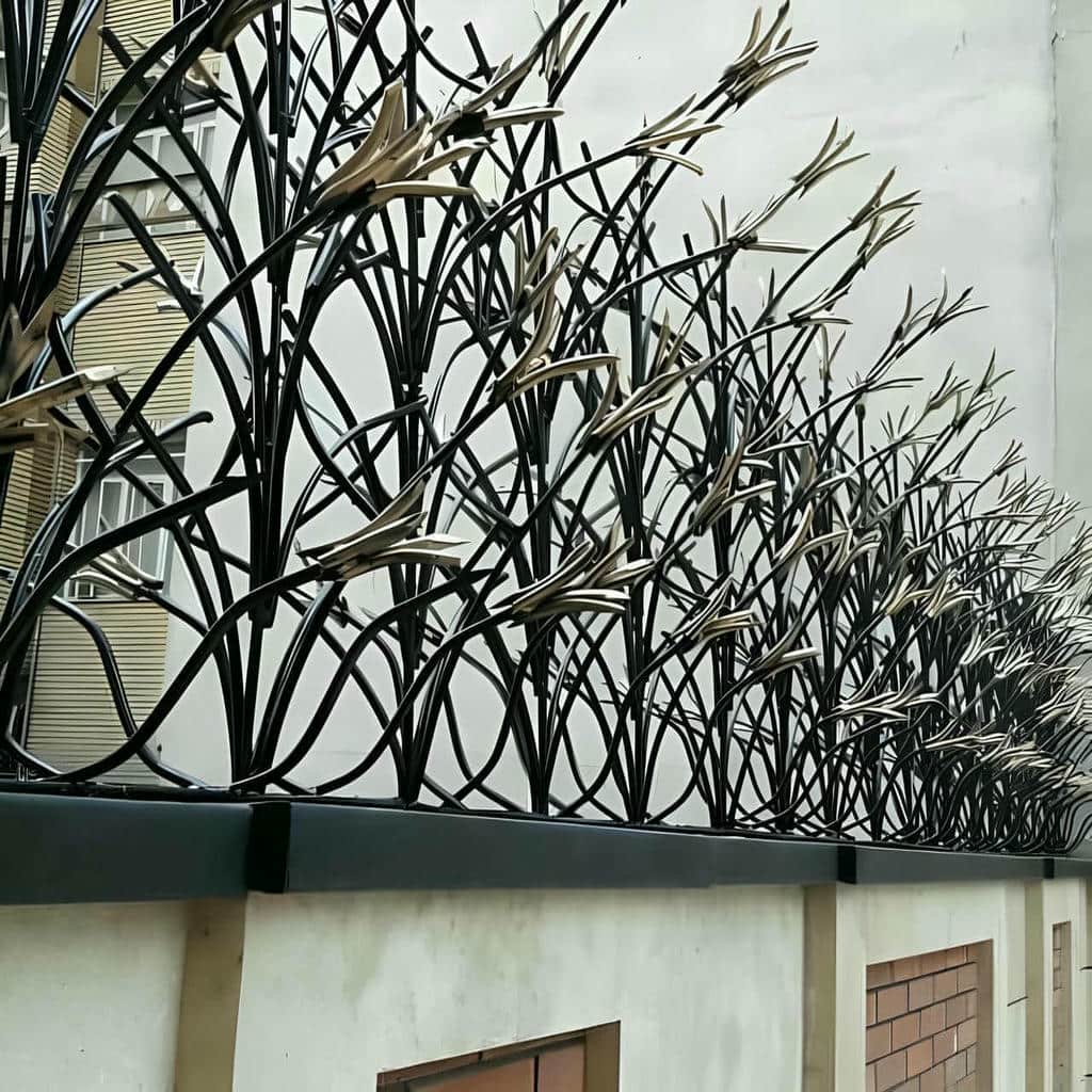 نرده نوک تیز دیوار آهنی با پوشش رنگ مقاوم