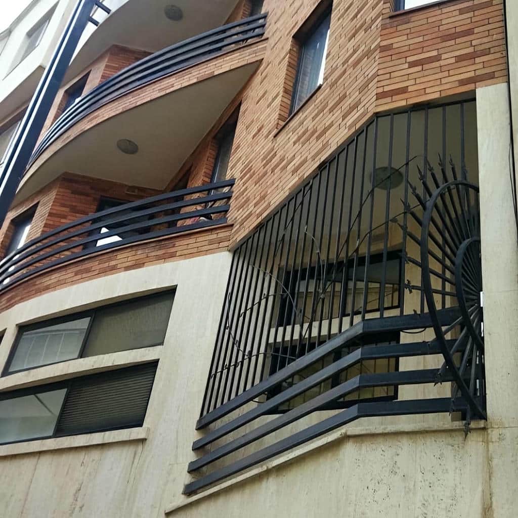 نرده آهنی پنجره با پوشش ضد زنگ