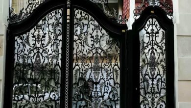 درب مدرن پارکینگ با طراحی هندسی