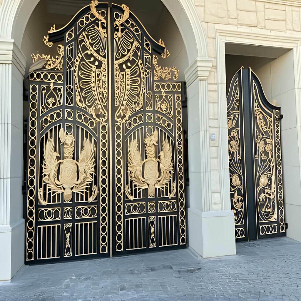 درب آهنی حیاط مستحکم و مقاوم با پروفیل سنگین