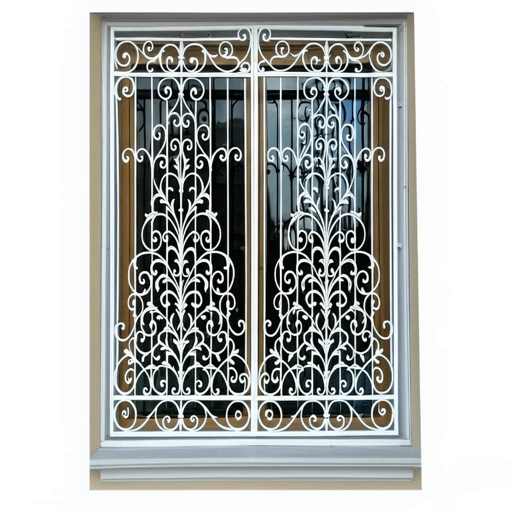 نرده پنجره با پوشش رنگ یکنواخت