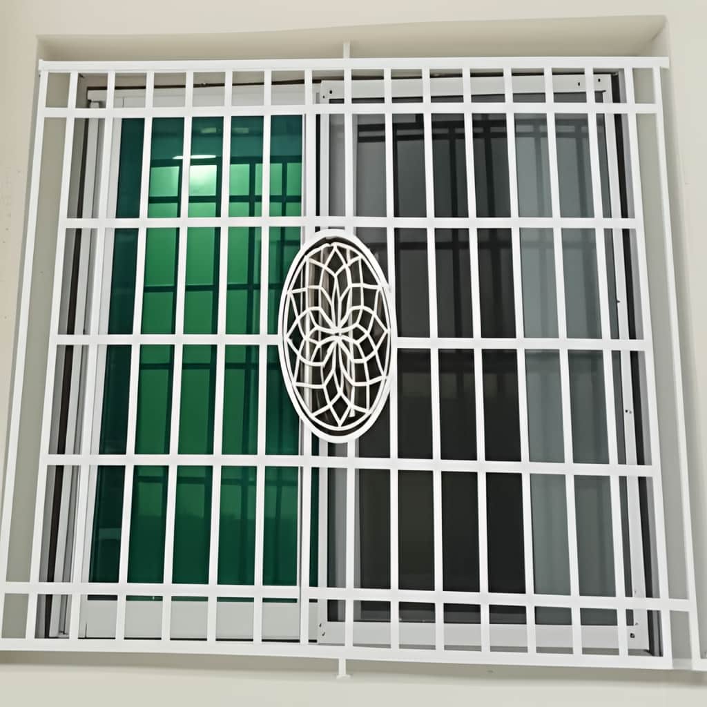 حفاظ پنجره ویلایی آهنی با پوشش رنگ کوره ای