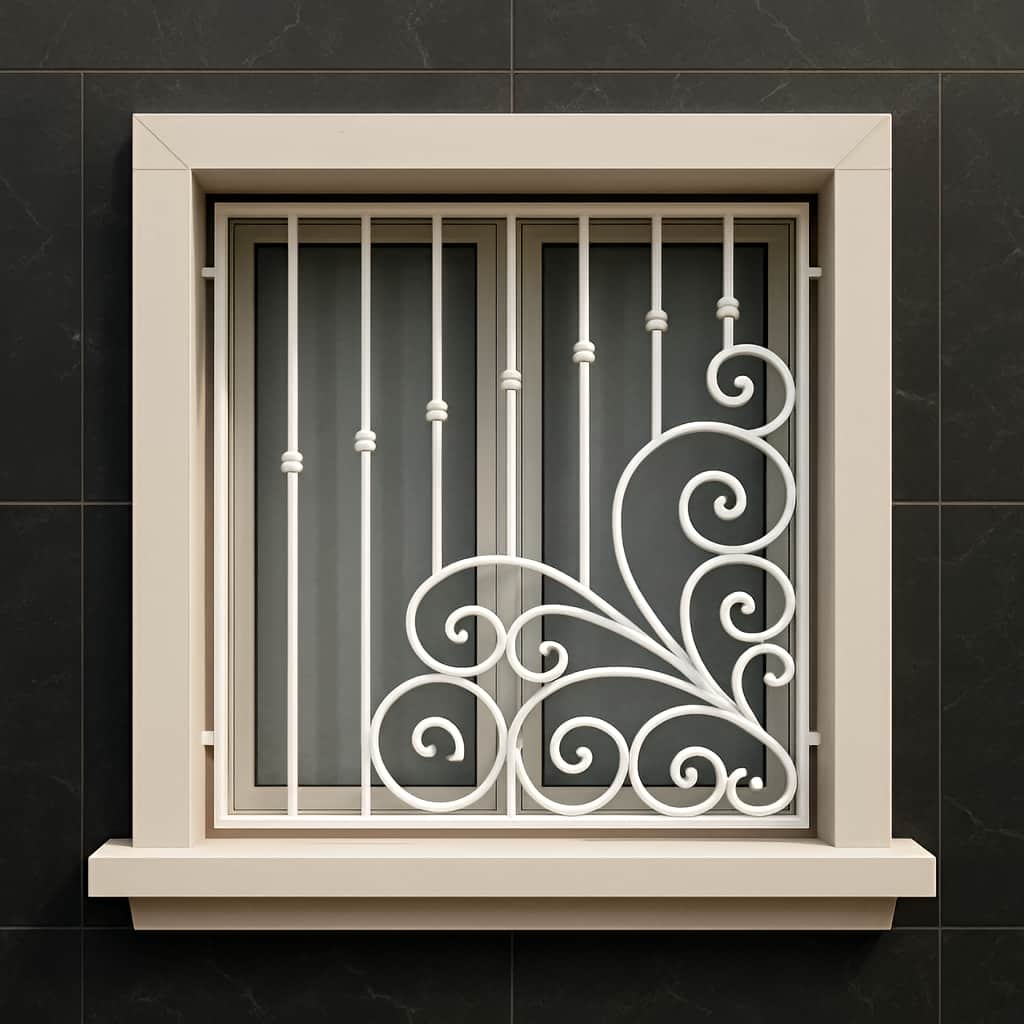 حفاظ پنجره سفید با طراحی ساده برای پروژه در زنجان
