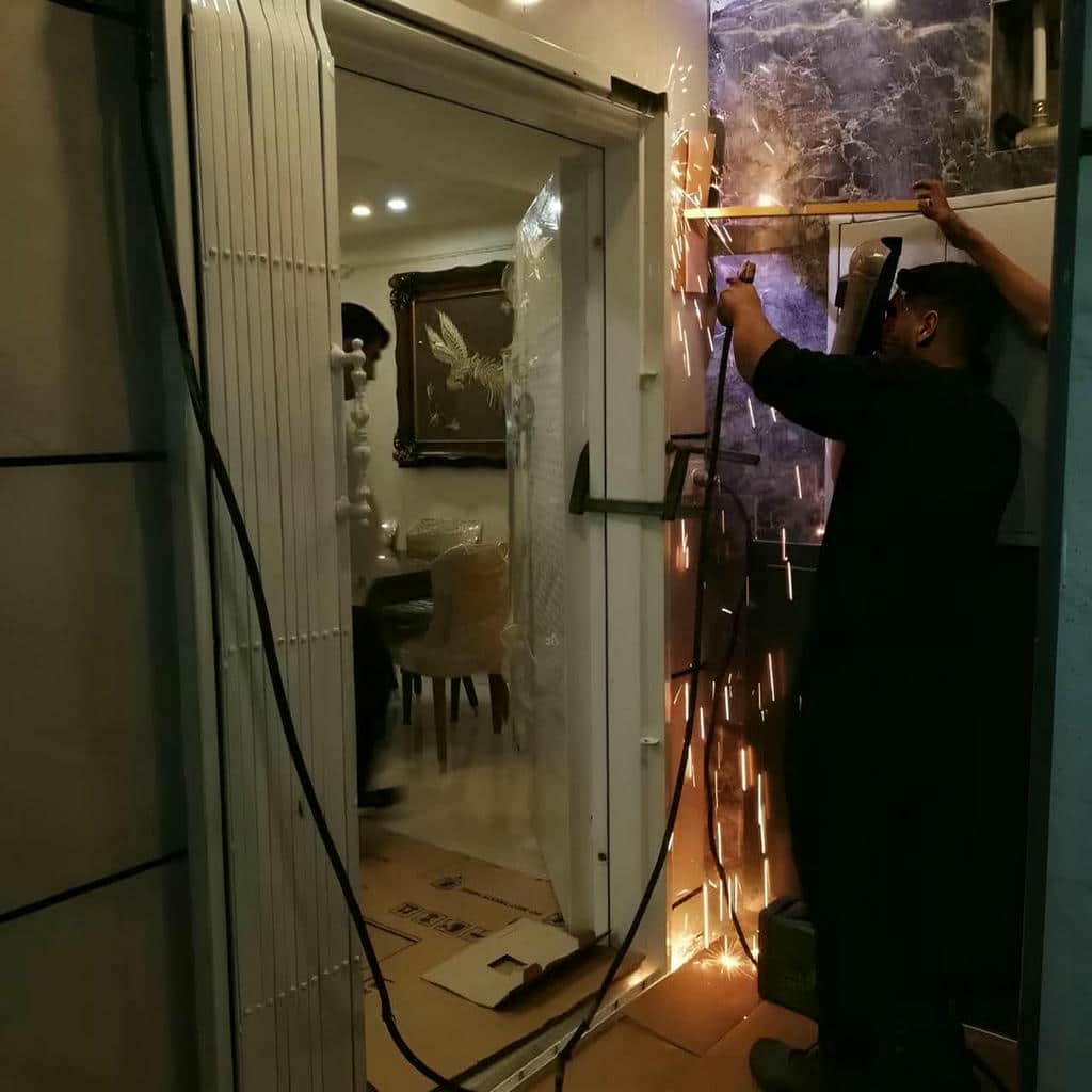 نرده آکاردئونی با پوشش رنگ کوره ای مقاوم