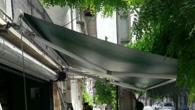 سایبان تاشو با سازه فلزی مناسب مجتمع های پرتردد
