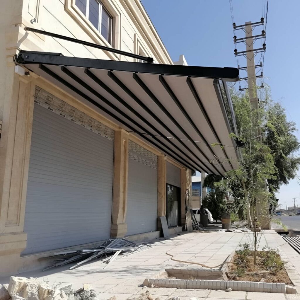سایبان برقی در استان همدان با پوشش قابل سرویس