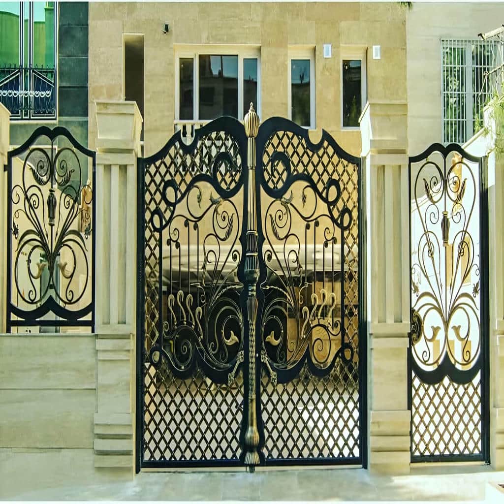درب ویلایی پارکینگ با چهارچوب فلزی مقاوم
