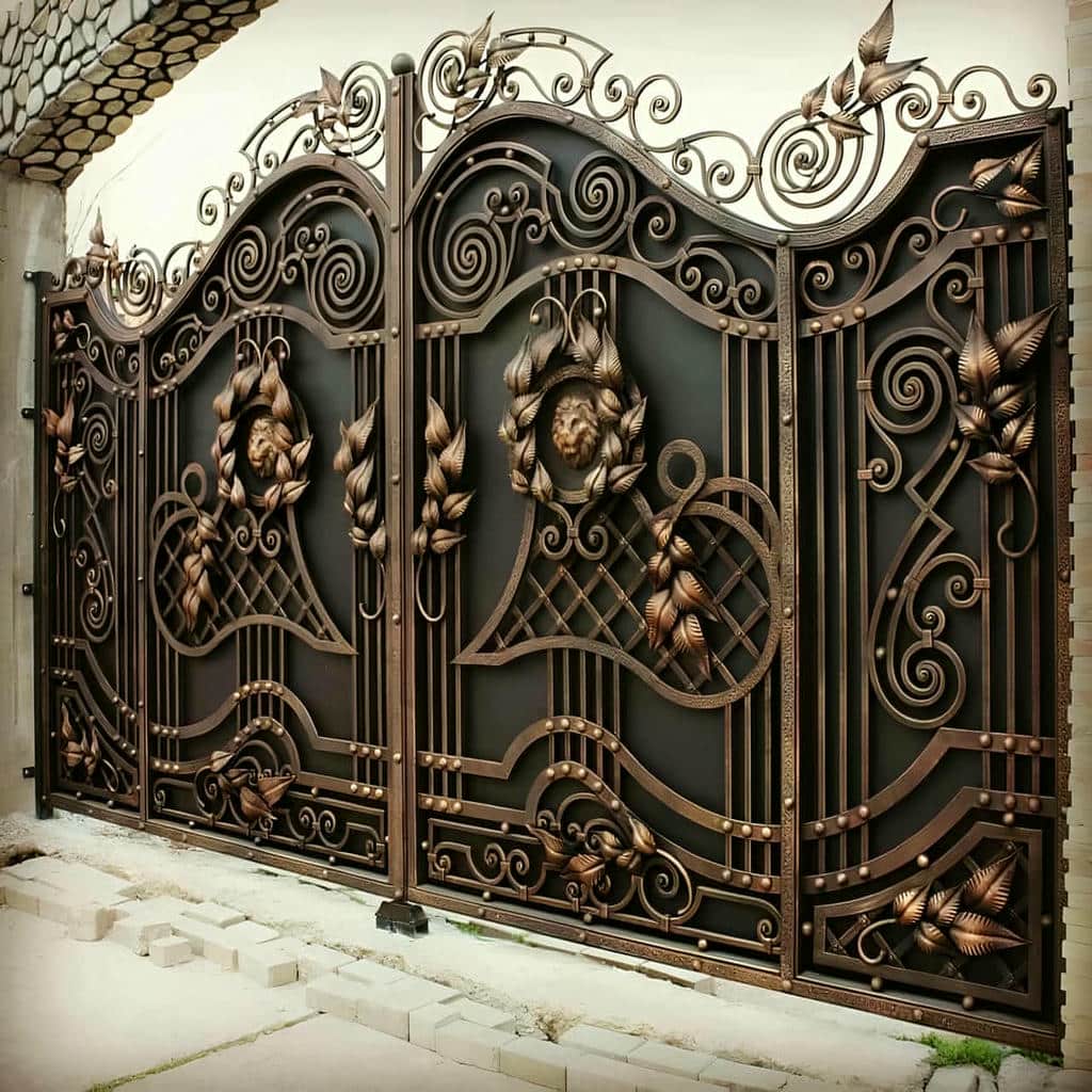 درب ویلایی پارکینگ با تزئینات فرفورژه