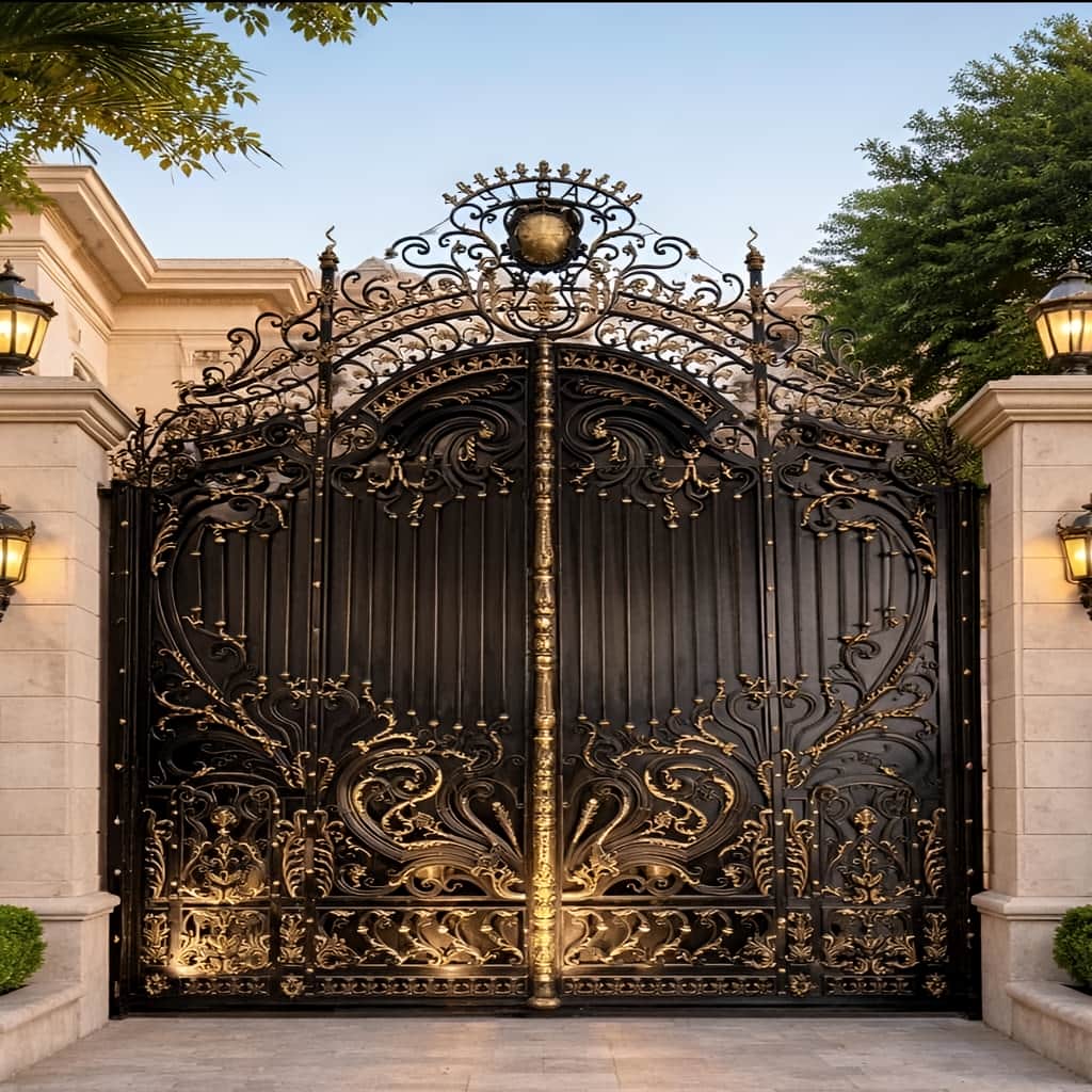 درب گلنرده دار با پوشش رنگ یکنواخت