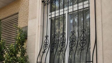 حفاظ پنجره آهنی مشکی برای نمای آپارتمان در استان تهران