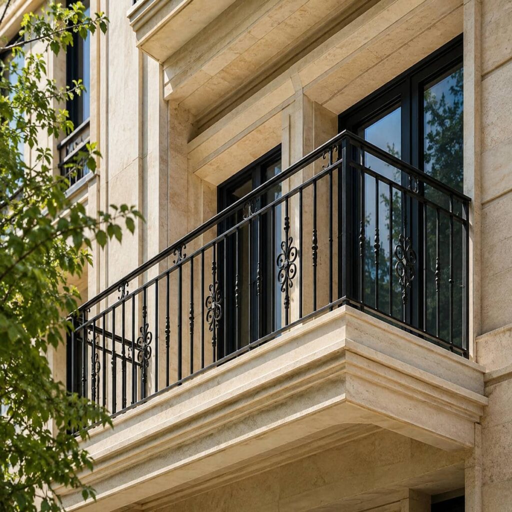 نرده بالکن با رنگ متناسب نما