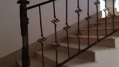 نرده راه پله با طرح هندسی